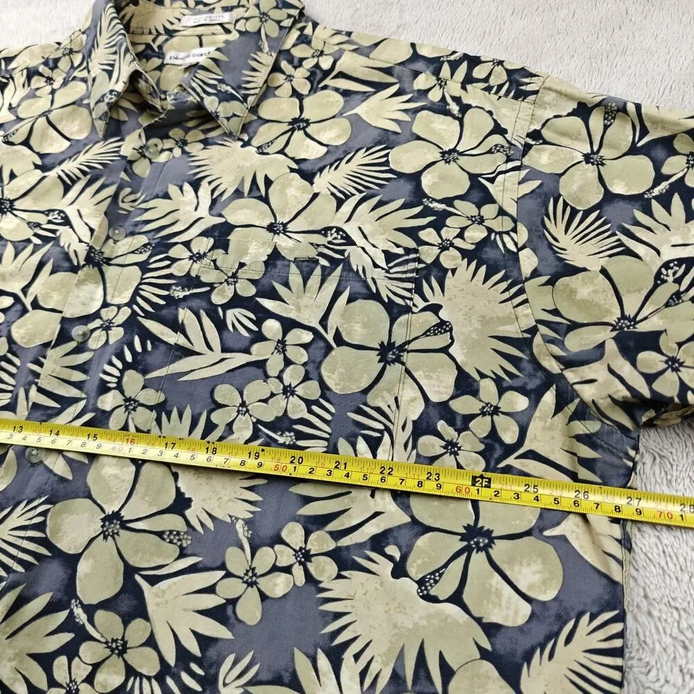Vintage Pierre Cardin Shirt Men's XXL Hawaiian Floral Beach Vacation 100% Cotton